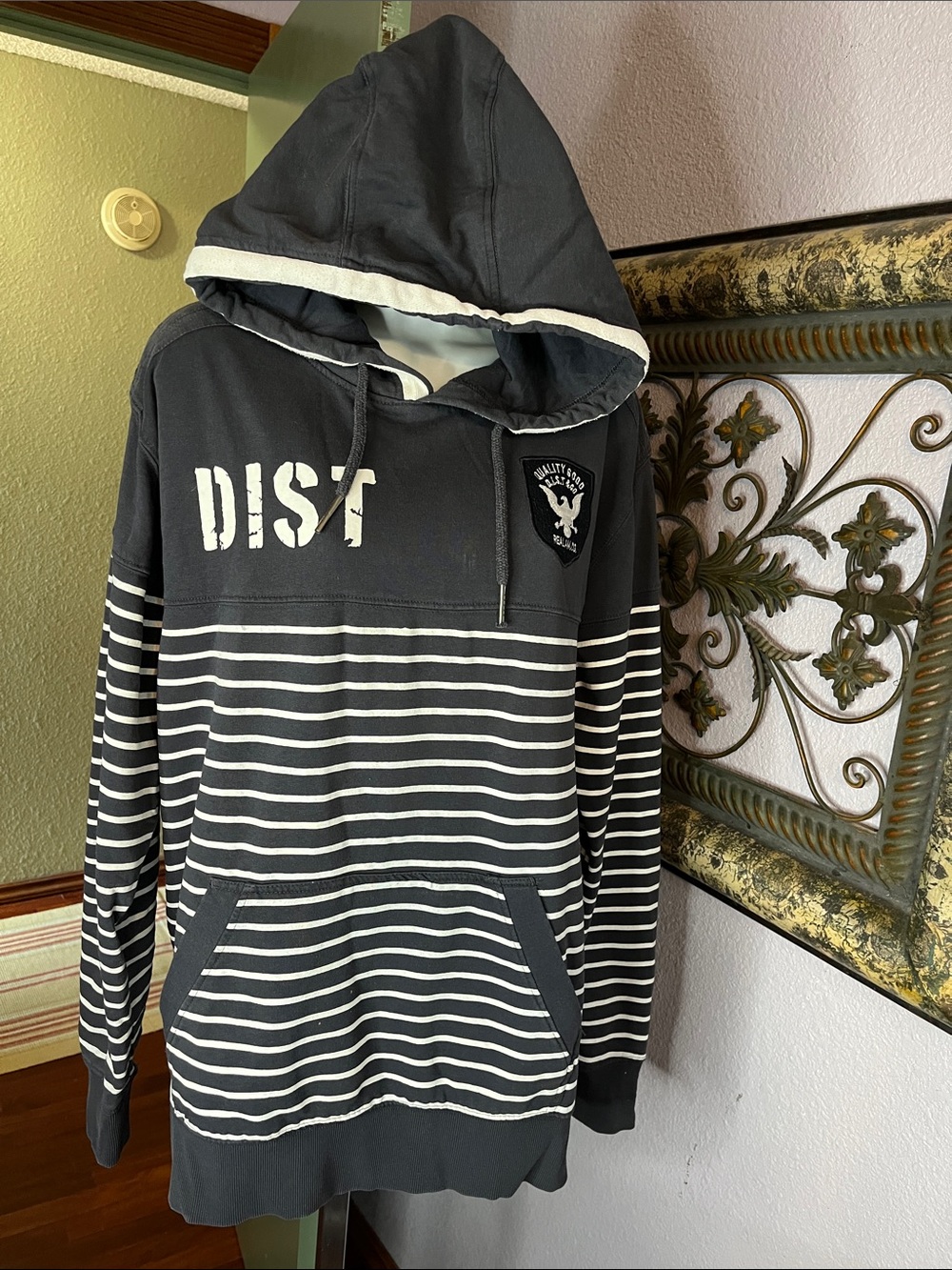 Angelo Litrico Urban District Hooded Sweatshirt - Charcoal with White Trim Sz XL